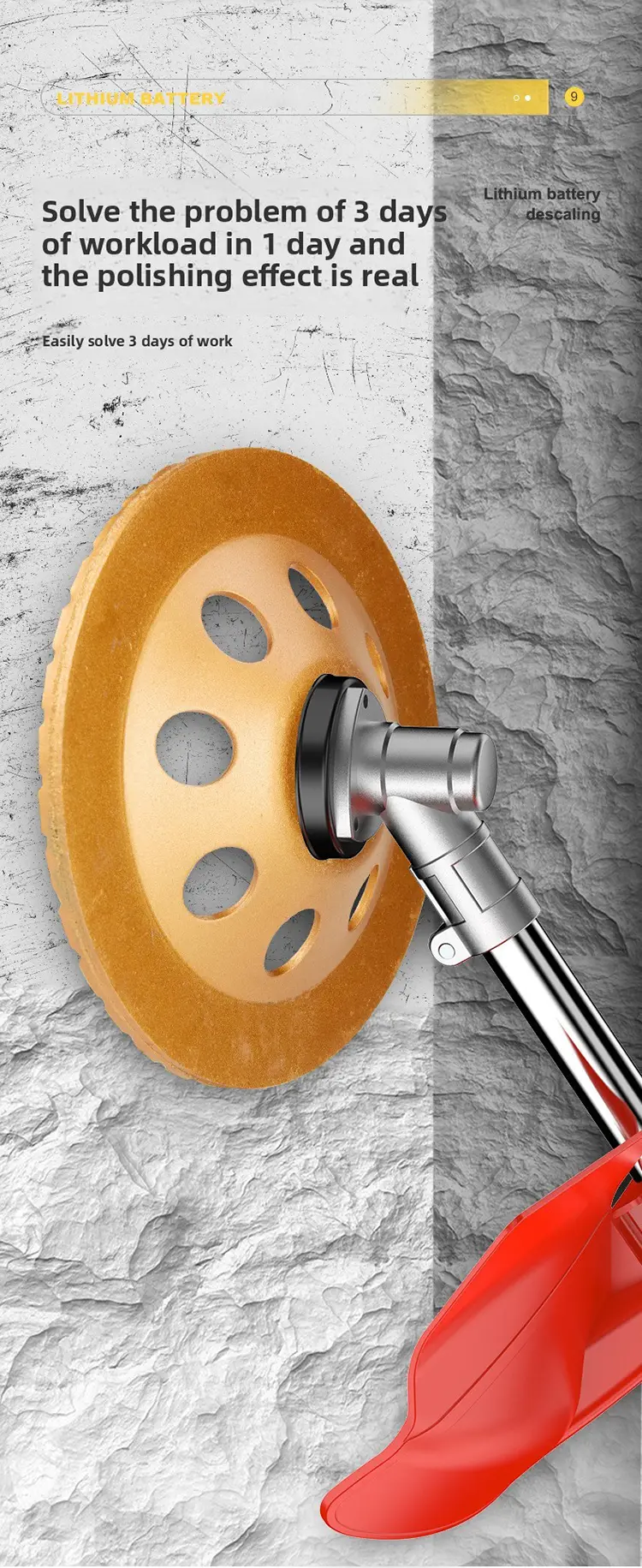 lithium battery Handheld Rust Remover Iron Plate Steel Grinding