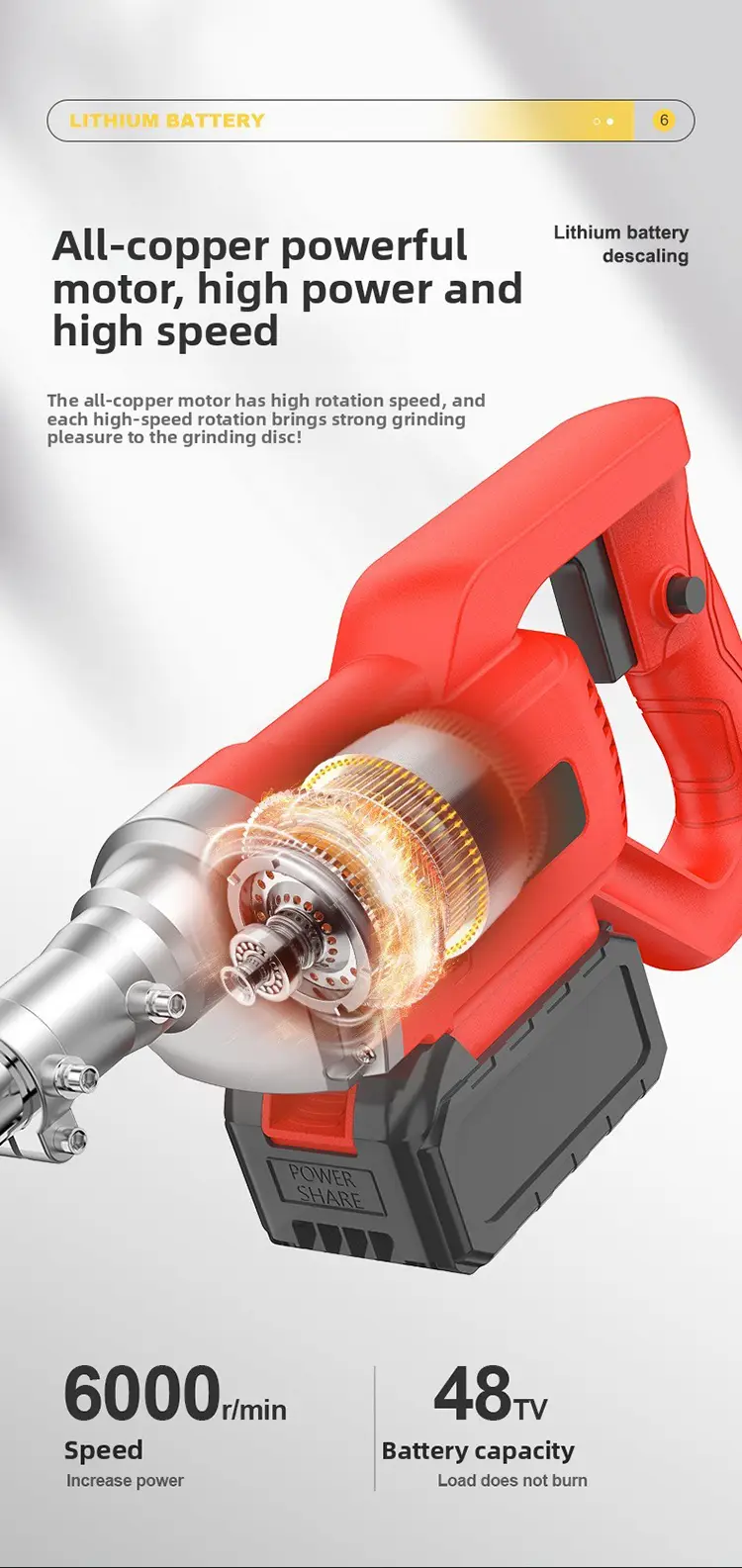 lithium battery Handheld Rust Remover Iron Plate Steel Grinding