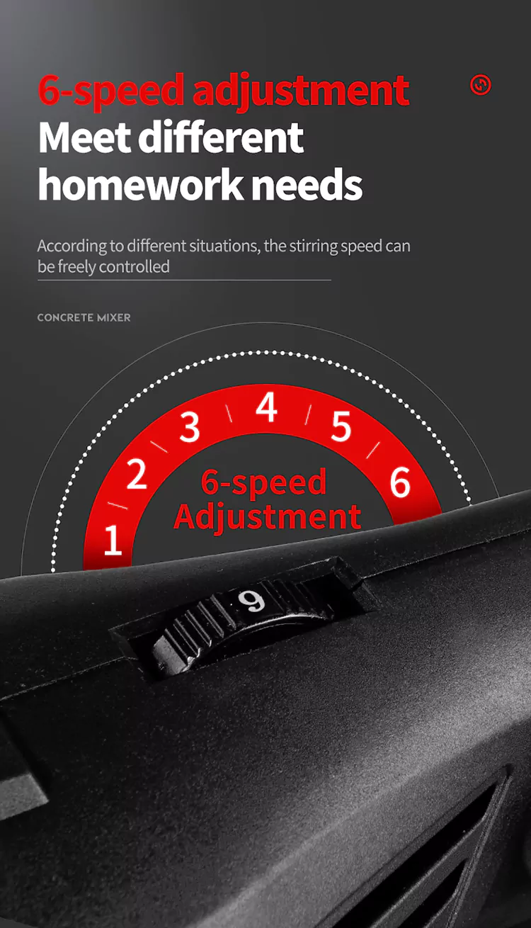 Compact Cement Mixer with Foldable Handle